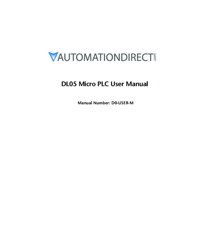 First Page Image of D0-01MC DL05 Micro PLC User Manual.pdf
